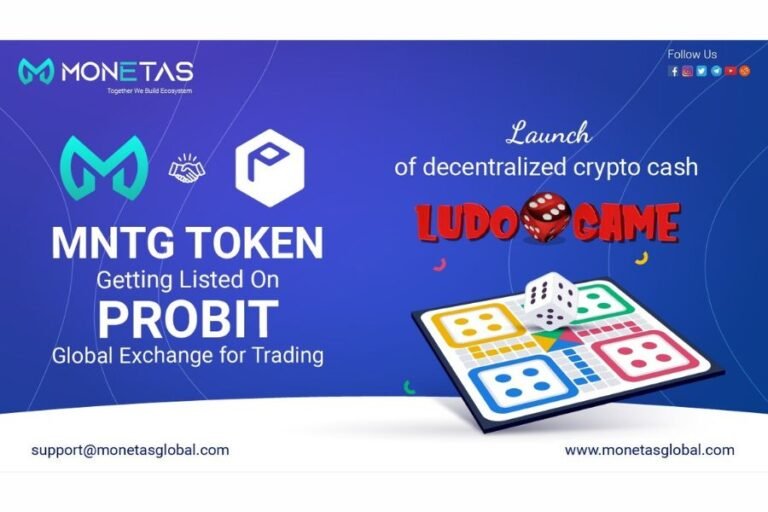 MNTG Listing announcement of probit & launch of decentralized Crypto cash Ludo game